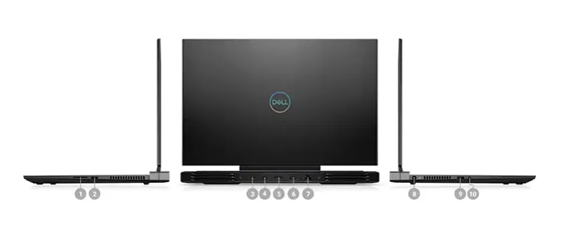 Laptop Dell Gaming G7 15 G7500A có đầy đủ cổng kết nối