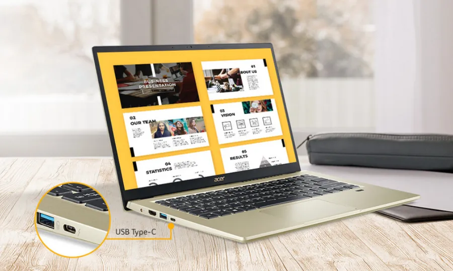 Bản lề của Laptop Acer Swift 3X SF314-510G-5742 NX.A10SV.003 linh hoạt
