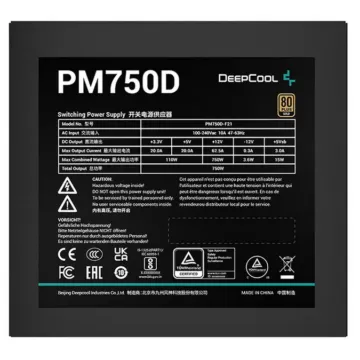 Nguồn Deepcool PM750D (750W | Non-Modular | ATX | 80 Plus Gold)