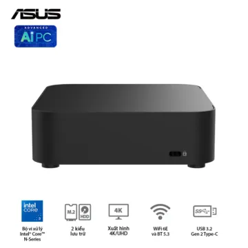 Bộ Mini PC Asus NUC 14 Essential RNUC14MNK97 (Intel Core 3 N97 | DDR5-4800 | 1x M.2 22x80/2242 PCIe Gen3x4 | 1x LAN | No-OS